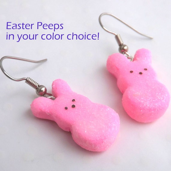 Easter Earrings Peeps Earrings Dangle Earrings Basket