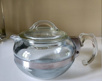 Vintage Pyrex Tea Pot, Pyrex 8126- B, Vintage Coffee Pot, 1940's, Mid Century Tea Pot, Pyrex Flameware Teapot