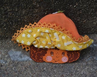 Vintage 80s Strawberry Shortcake Orange Blossom Hat Doll Clothes