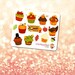 Thankgiving / Fall / Harvest / Autumn Cupcakes Theme Mini Planner Sticker Sheet