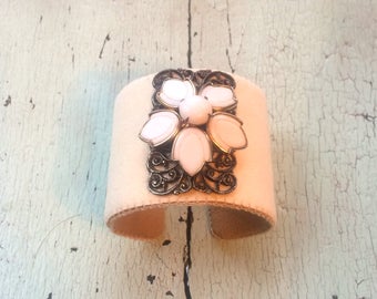 Cream Cuff Adjustable Bracelet