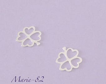 Clover leaf 10 mm 4 1 / sterling silver charm