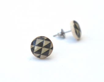 Geometric Circle Stud earrings, Hypoallergenic earrings