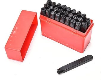 Alphabet Letter Stamps Punch Set - 27 Pieces - Alpha Carbon Steel Punches - Crafts - Sizes 2mm-6mm