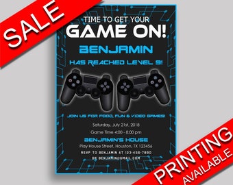 Video Game Birthday Invitation Video Game Birthday Party Invitation Video Game Birthday Party Video Game Invitation Boy gamer gaming 5IAY6