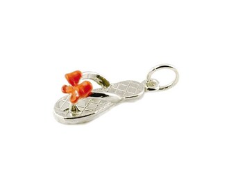 Sterling Silver Flip Flop Charm For Bracelets