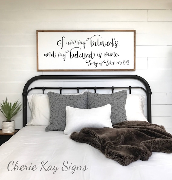 master bedroom sign I am my beloveds bedroom wall decor