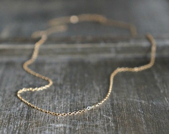 Plain Gold Chain Necklace // Shimmering 14k Gold Filled Chain / Short or Long • Simple and Pretty • Layering Necklace • choose your length