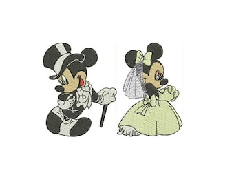 Wedding Mickey and Minnie Mouse Machine Embroidery Designs Mickey Mouse INSTANT DOWNLOAD