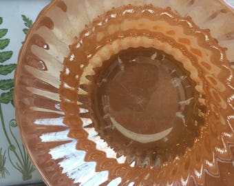 Peach Lusterware Serving Bowl * Vintage Fire King Peach Bowl * Scalloped Vintage Peach Lusterware Serving Bowl * Beautiful Vintage Serving