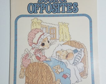 The Merry-Mouse Counted Cross Stitch Book of Opposites Mice by Gloria and Pat New from 1988