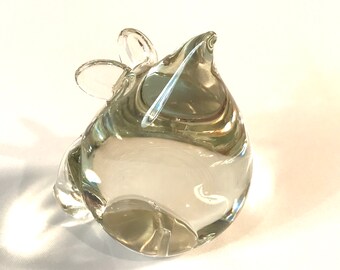 Clear Glass Mouse Paperweight.