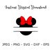 Minnie Mouse Split Monogram Bow, SVG DXF Png Vector Cut File Cricut Design Silhouette Vinyl Decal Disney Party Stencil Template Transfer