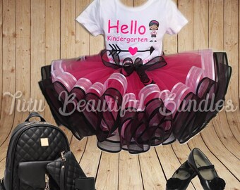 Pre K, Kindergarten, Elementary Graduate Tutu Set - Hello School Tutu Set