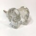 Crystal Skull Knob, Glass Skeleton Knob, Halloween Drawer Knob, Gothic Hardware, Cabinet Hardware, Goth Hardware