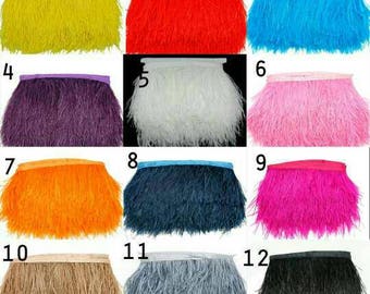 1 Yard Ostrich Plume Feather Fringe Trim Strip Natural Goose Feather Trimming High Quality Clothing Making 8-10cm