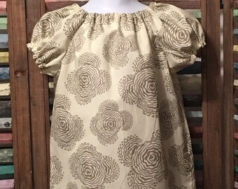Girls peasant dress, Baby girls dress, Girls Easter dress, Boho girl dress, 100% cotton, Girls summer dress, Size 3, #124,