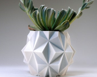 3d Polygon Gift Office Planter Tech Gift Futuristic Decor Space Planter Modern Flower Pot Indoor Geometric Modern Plant Pot