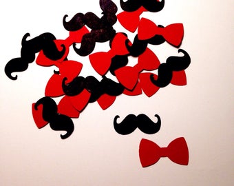 Baby shower confetti, Boy Baby Shower, Mustache confetti, Bow tie confetti, Baby boy confetti, Mustache Baby Shower, Baby Shower Decorations