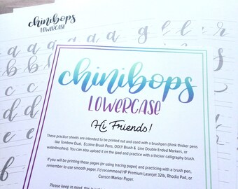 Brush Lettering Practice Sheets, Hand Lettering Practice Sheets, Digital Download, Modern Calligraphy, Learn Lettering, Lettering Printable