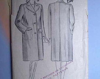 Vintage 40s Polo Coat Pattern 30 XS