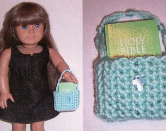 American Girl Bitty Bible & Tote (Light Green) ~ for any 16” or 18” doll ~ Genuine Shell Cross ~ Best Selling Item