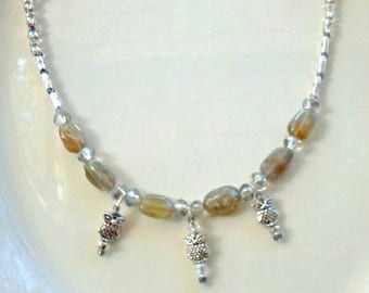The Wisdom Within ~ Labradorite and Owl Charmed SoulSpeaker Necklace
