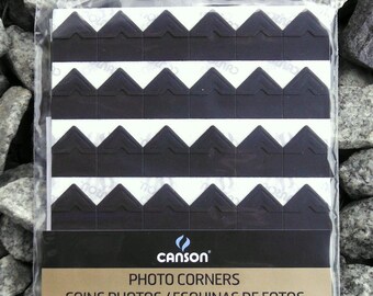 Black photo corners self-adhesive acid-free 252 ct.