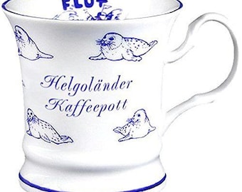 Porcelain mug, coffee pot, mug, mug, Helgoland maritime *