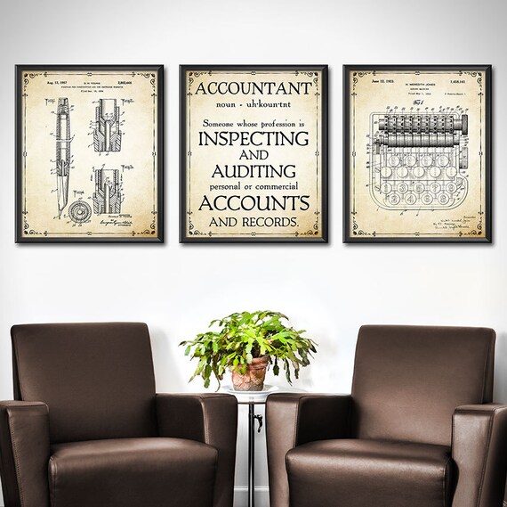  Accountant  Gift Accountant  Wall Art  Decor  Set of 3