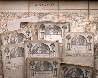 Antique Cloth Backed French Travel Maps - Flea Market Finds - Large Horizontal Format