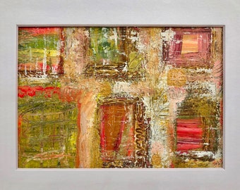 Original Abstract Painting, One of a Kind Small Acrylic Modern Wall Art, Textured Rustic Home Decor