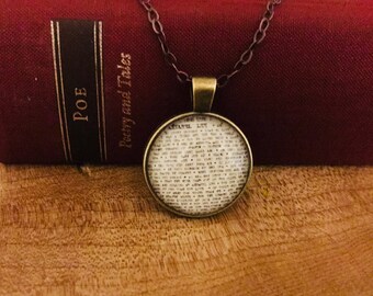 Valentine's Day poetry necklace. Annabel Lee . Poe
