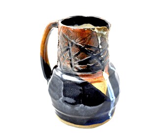 Vintage Pitcher, Ceramic Pitcher, Water Pitcher, Water Jug, Blue Pitcher, Vintage Kitchen, Mid Century Kitchen, Housewarming Gift