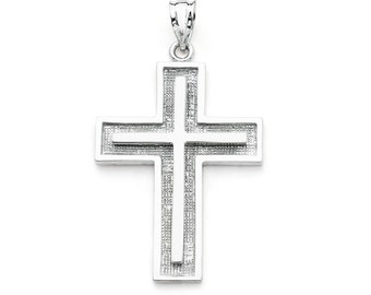 14K White Gold Cross Pendant, Cross Pendant, Cross Jewelry, Gold Cross, Religious Jewelry, Religious Pendant, Christian Jewelry