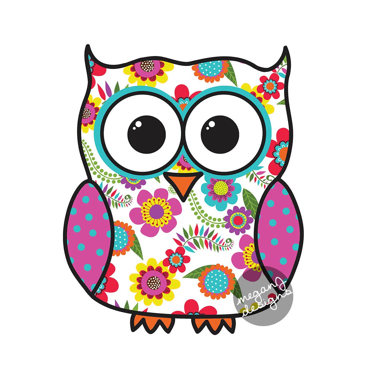  Chouette  Floral color  voiture Sticker  Decal  Hibou mignon