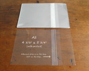 A2 Cello Bags, Self Seal Bags, Resealable Cello Bags 4 5/8" x 5 3/4" Set of 50