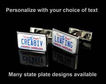 Personalized License Plate Cuff Links