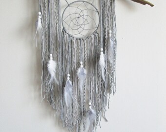 Gray wall hanging, boho wall hanging, gray wall decor, boho wall decor, bohemian home decor, boho chic wall decor, bohemian wall decor