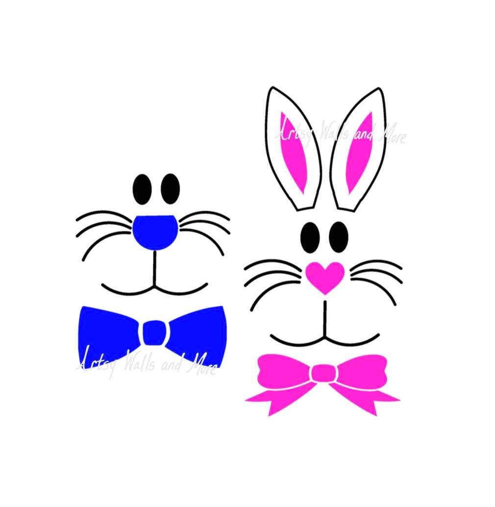 Download Easter bunny face boy bunny girl bunny SVG PNG Jpg clipart cut