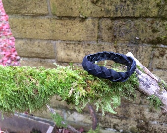 Black braided lambskin leather diffuser bracelet - soft and flexible - use with essential oils for aromatherapy