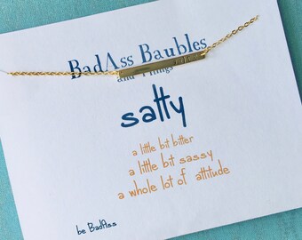 dainty salty bar necklace