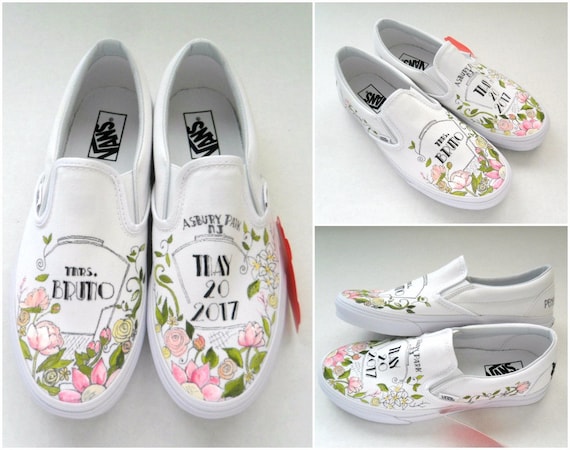 Painted Wedding VANS Wedding Bouquet Vans Bride's Shoes