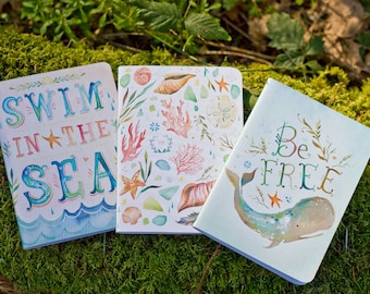 Trio de Mini carnet de bord de mer | Revues | Katie Daisy