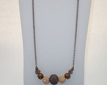 Peach and Copper Necklace