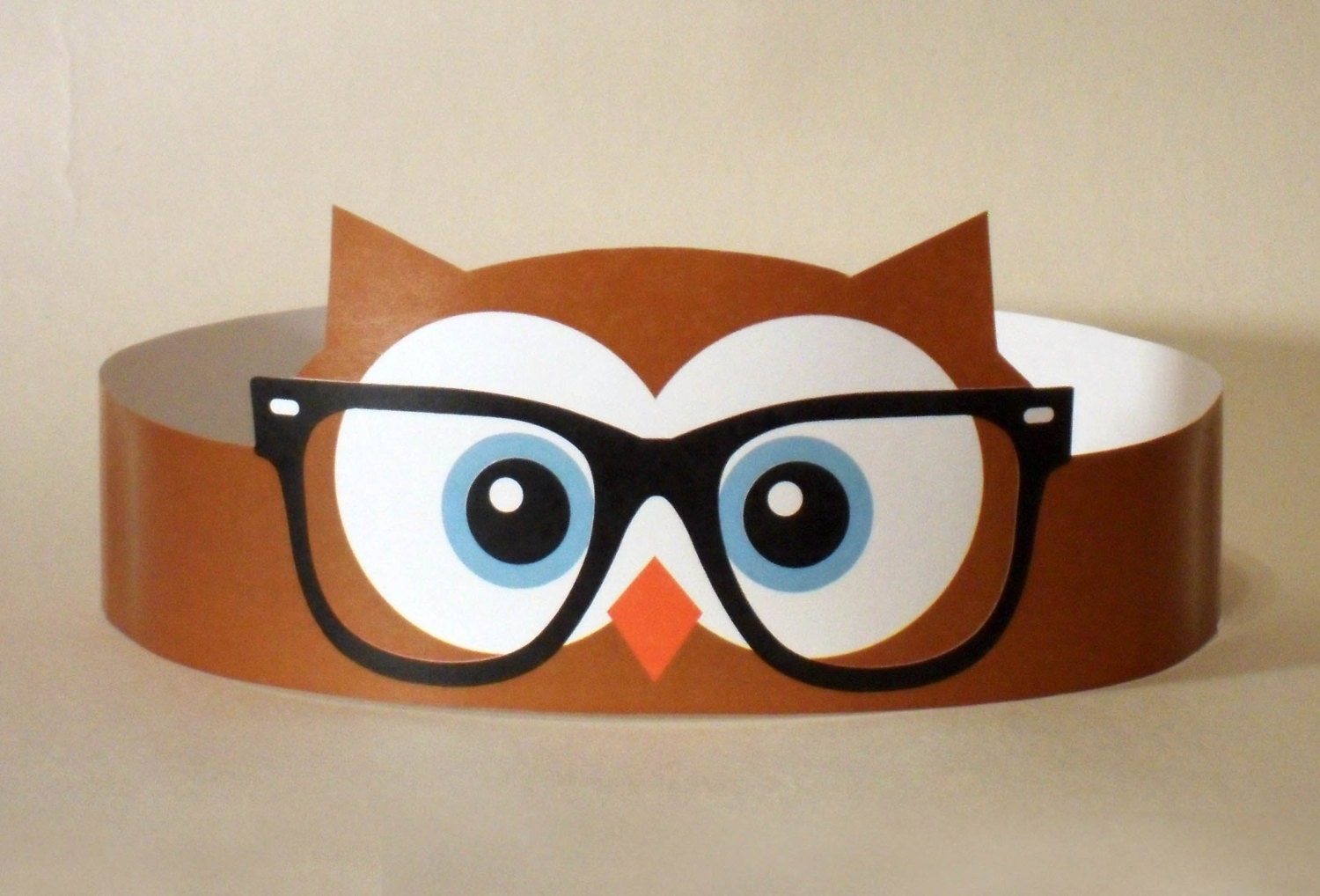 Hipster Owl Paper Crown Printable