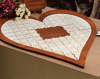 Wedding guest book puzzle, custom puzzle, custom wedding accesories, custom wedding guest book alternative, custom guestbook puzzle