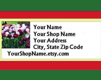 60 PERSONALIZED Return Address Labels. 2 Sheets White 1-Inch Labels. COLOR Picture. 5388