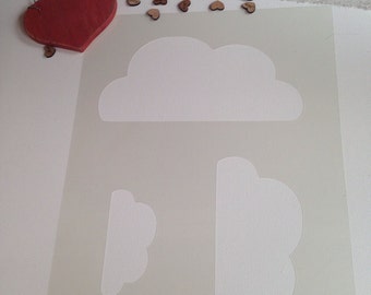 Cloud stencil craft silhouette stencil Girls bedroom nursery airbrush painting fabric paint decorating DIY UK Playroom 'offer'