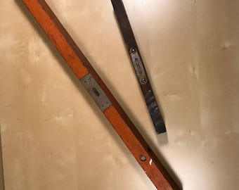 Antique Wooden Levels, Orange Mayes No. 65 and 12 Inch Brown Antique Level